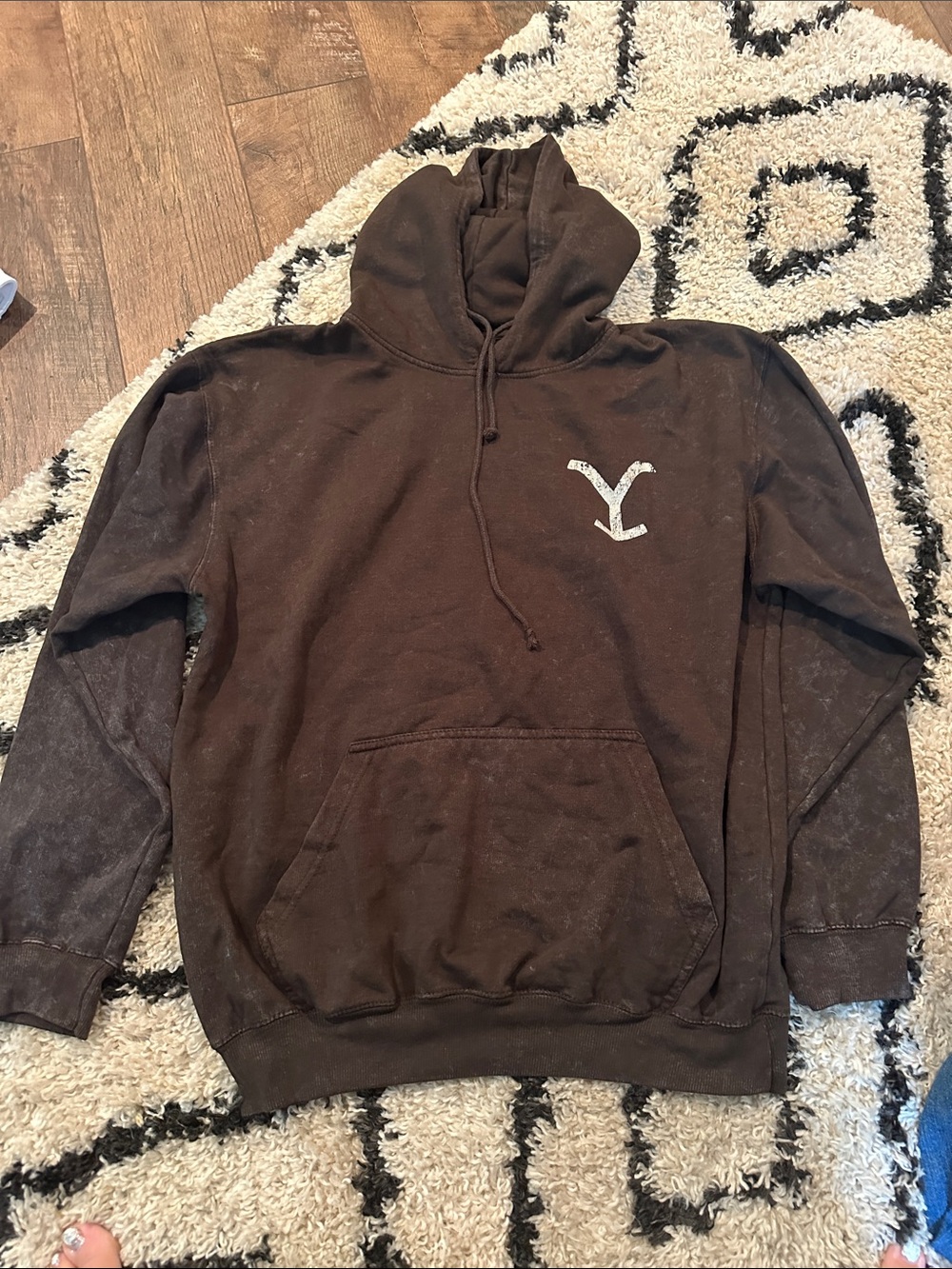 Yellowstone Brown Pullover Hoodie with Small Chest Logo